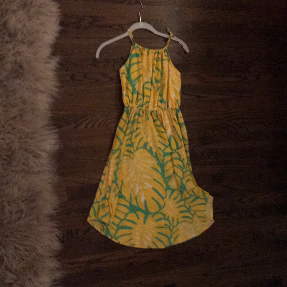 Palm leaf printed sundress